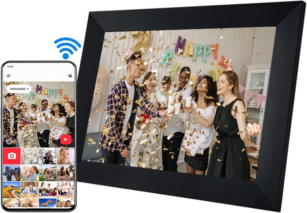 10.1 Inch WiFi Digitale Fotolijst met Touchscreen en 16GB Opslag
