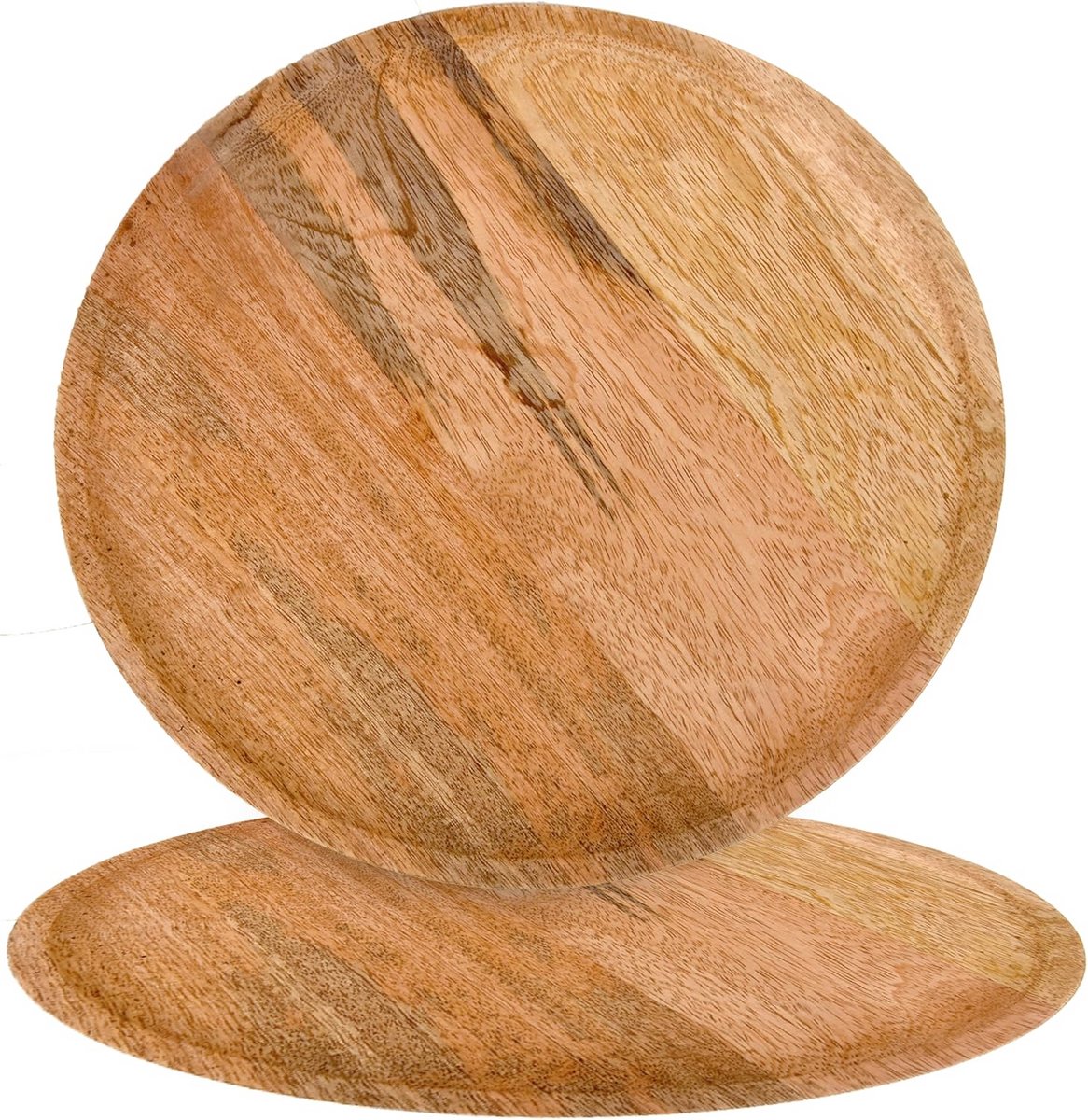 Set van 2 Houten Serveerschalen (Onderborden) - Rustiek en Tijdloos Diner Decor