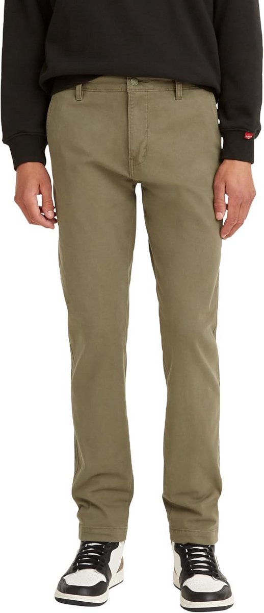 Heren Chino Broek Standaard Pasvorm met Stretch en Vintage Look