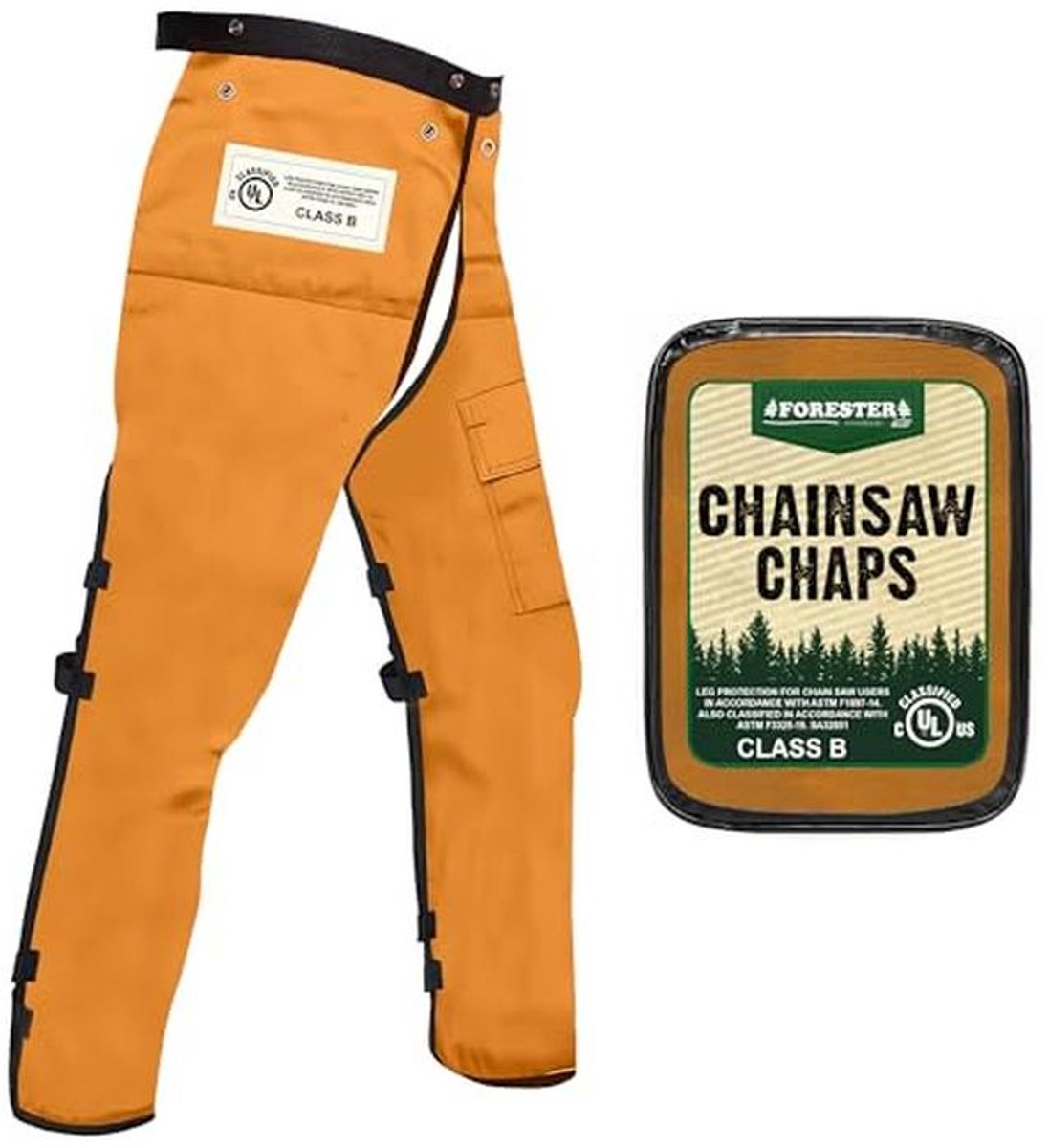 Kettingzaag Schort Chaps met Pocket - Oranje 35" Lengte