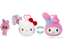 L.O.L. Surprise Loves Hello Kitty® and Friends Reversible Plush Surprise!™- Pluchen figuurtje in ondoorzichtige verpakking met bijpassende minipop, Sanrio-personages, speelplezier voor onderweg, 5 verrassingen, 6 schattige stijlen!