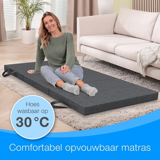 Opvouwbaar Matras 75x200 cm - Dik 8 cm Vouwmatras als Logeerbed, Reismatras of Zitelement — afbeelding 5