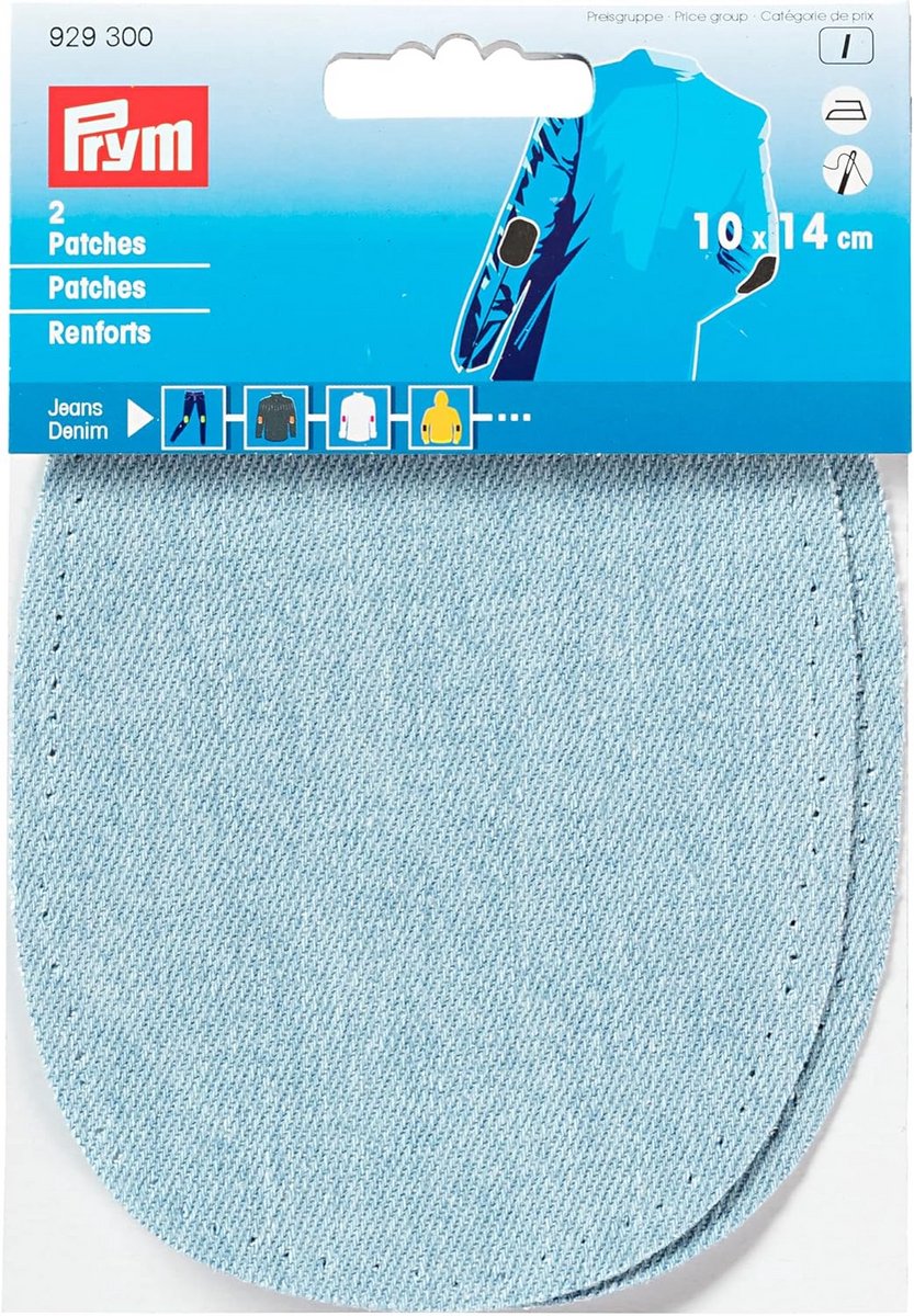 Strijkbare Denim Patches Lichtblauw 14x10 cm voor Reparatie