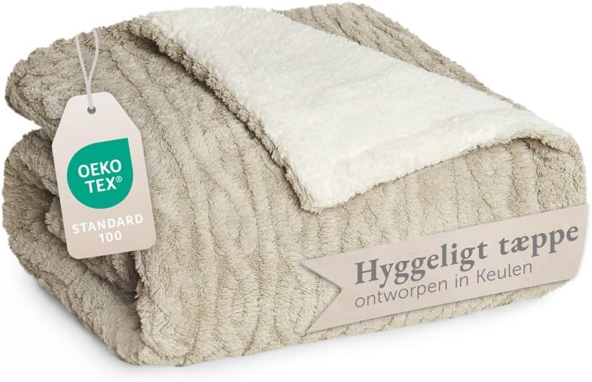 Extra Zachte Fleece Deken met Kabelbrei Uiterlijk - 150x200 cm - Oeko-Tex Gecertificeerd