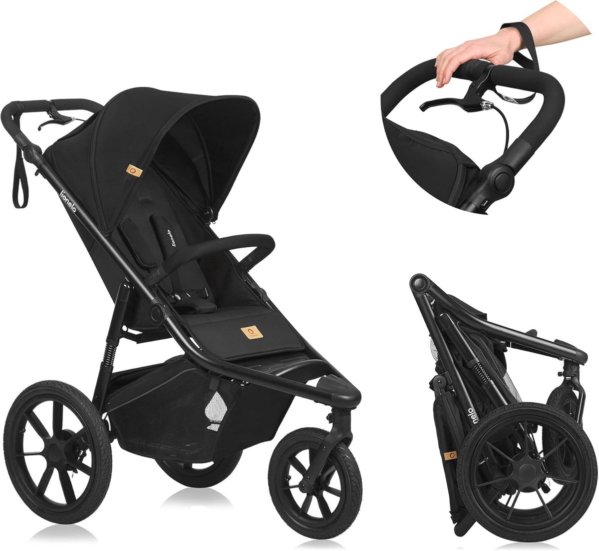 Multifunctionele Jogging Buggy - Kinderwagen voor Kinderen van 6 Maanden tot 22 kg - Driewieler, Verstelbaar en Opvouwbaar, Inclusief Regenhoes en Veiligheidsvoorzieningen