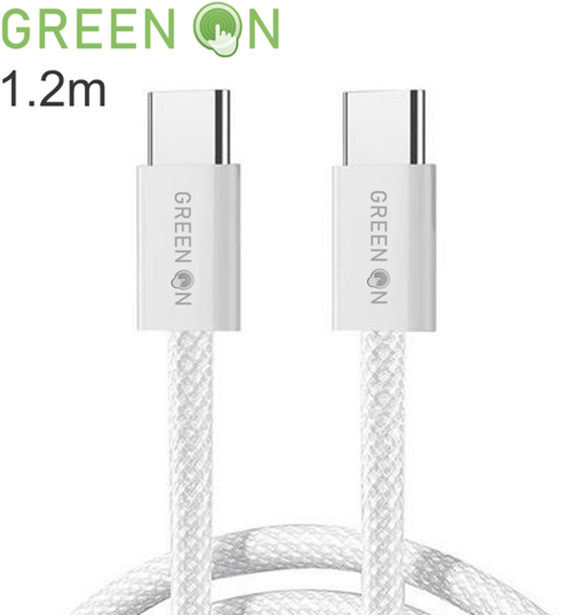 GREEN ON Gevlochten USB-C naar USB-C Kabel 1.2 Meter • 60W