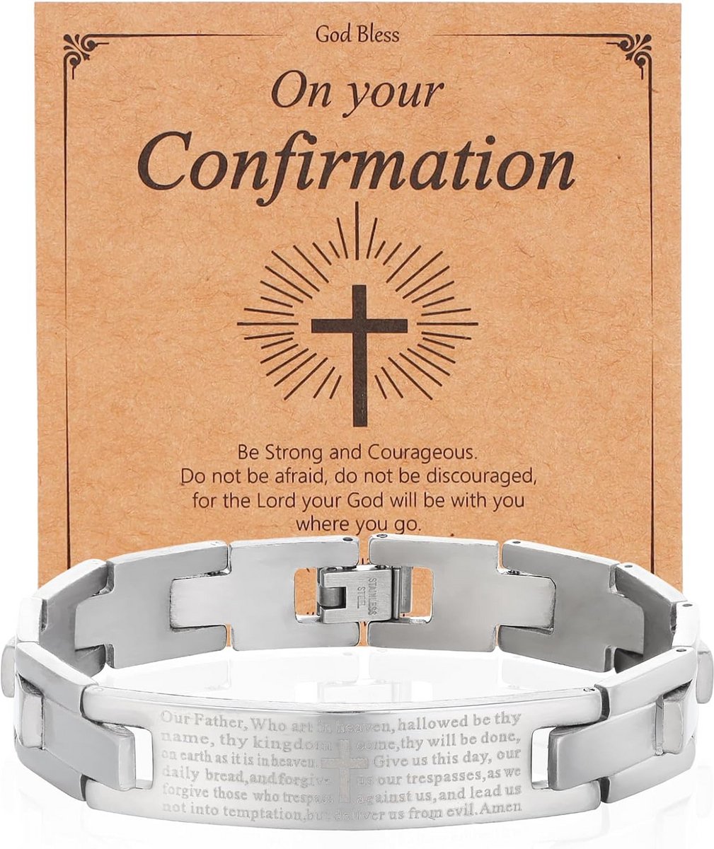 Klassieke schakelarmband voor heren van roestvrij staal, herenarmband in Cuban Link stijl