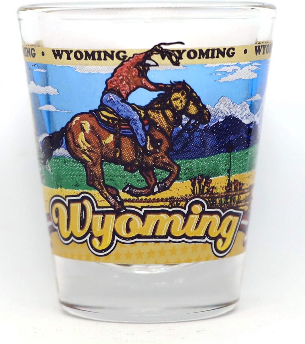 Souvenir Wraparound Shot Glass uit Wyoming - Unieke Verzameling