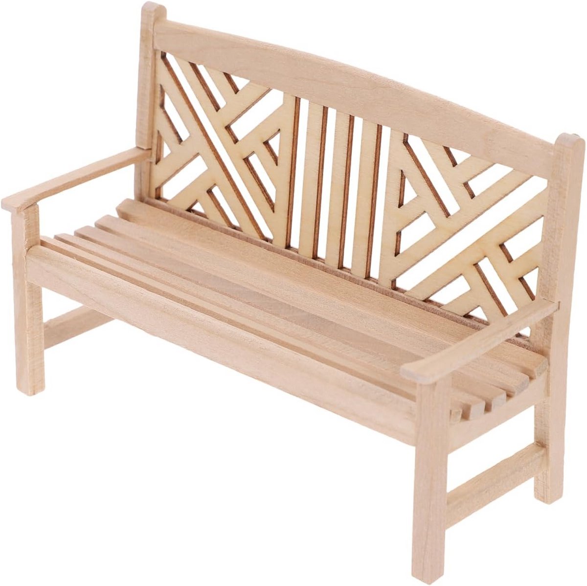 Miniatuur Houten Bank Model voor Poppenhuis Decoratie en Fotografie Props
