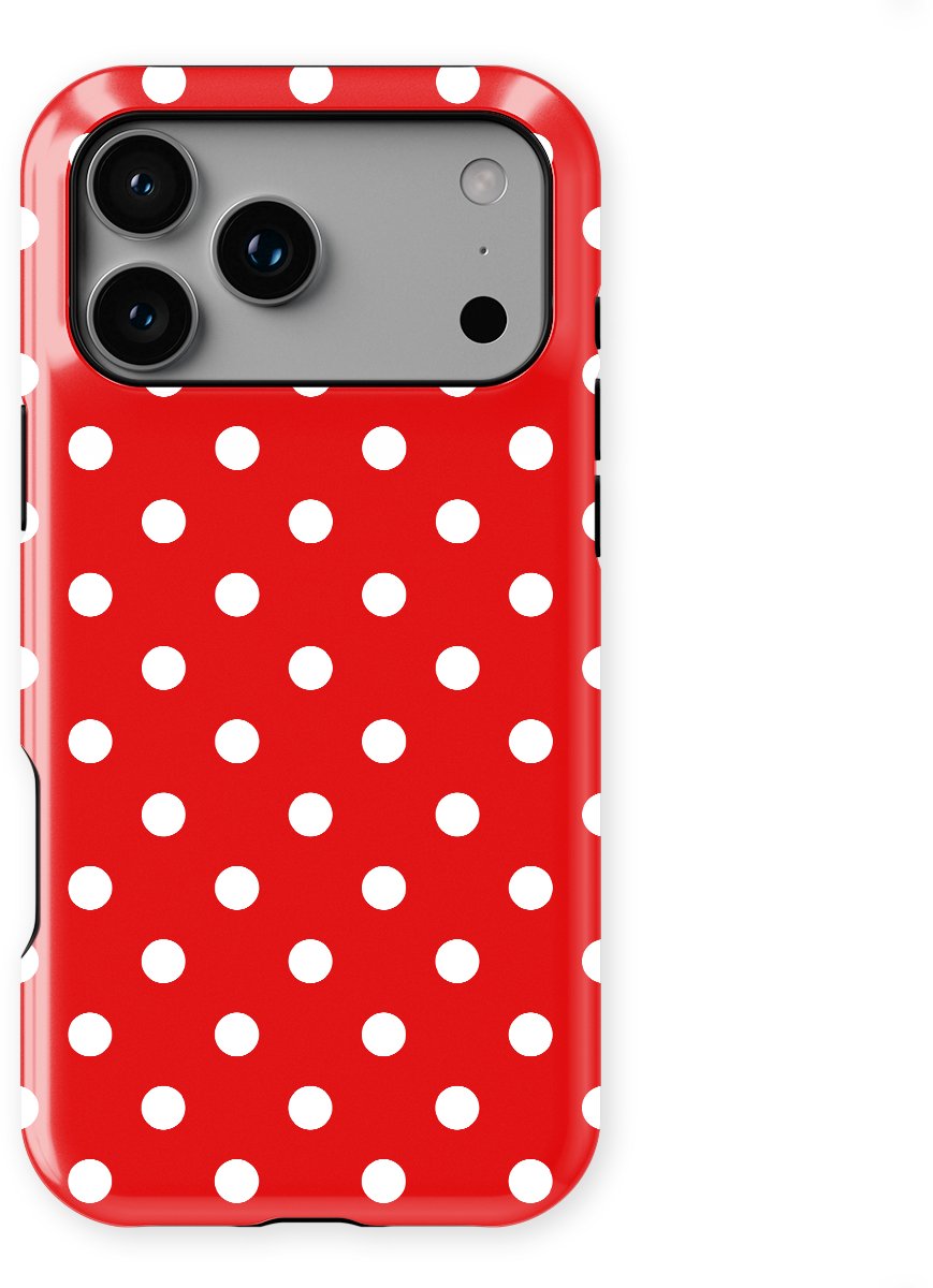Polka Dots Hoesje geschikt voor iPhone 17 Pro Max | Geschikt Voor Mag | Stippen Design Backcover geschikt voor iPhone 17 Pro Max Classic Red