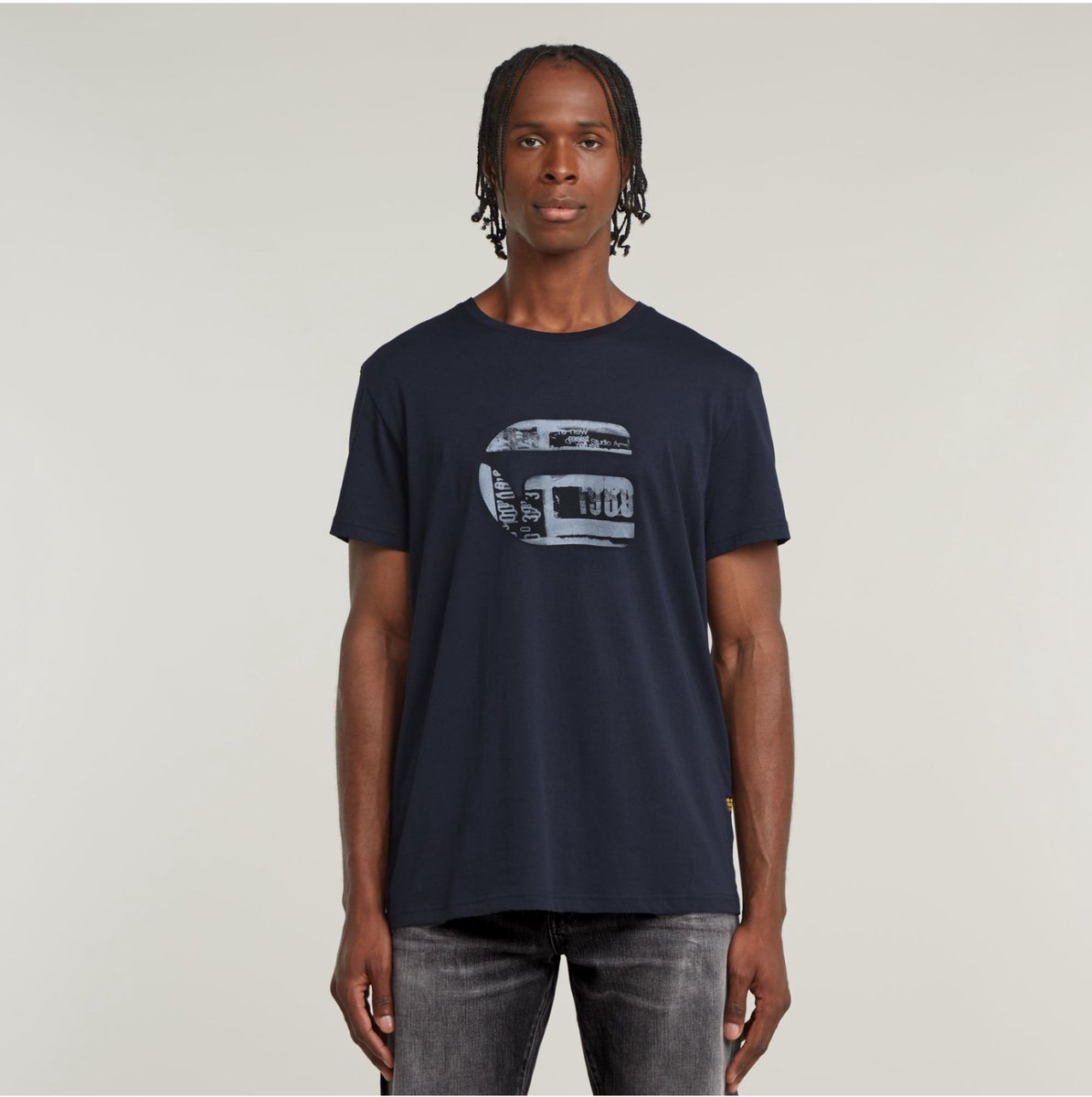 G-Star T-shirt G Icoon Grafisch Blauw