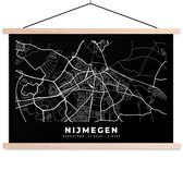 Porte-affiche avec affiche - Affiche scolaire - Nimègue - Carte - Zwart - 150x100 cm - lattes vierges