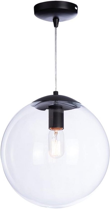 Minimalistische Hanglamp – Witte Glazen Bol, Messing, E27 – Met Verstelbaar Koord Van 180 Cm – Voor Slaapkamer, Salon Of Keuken