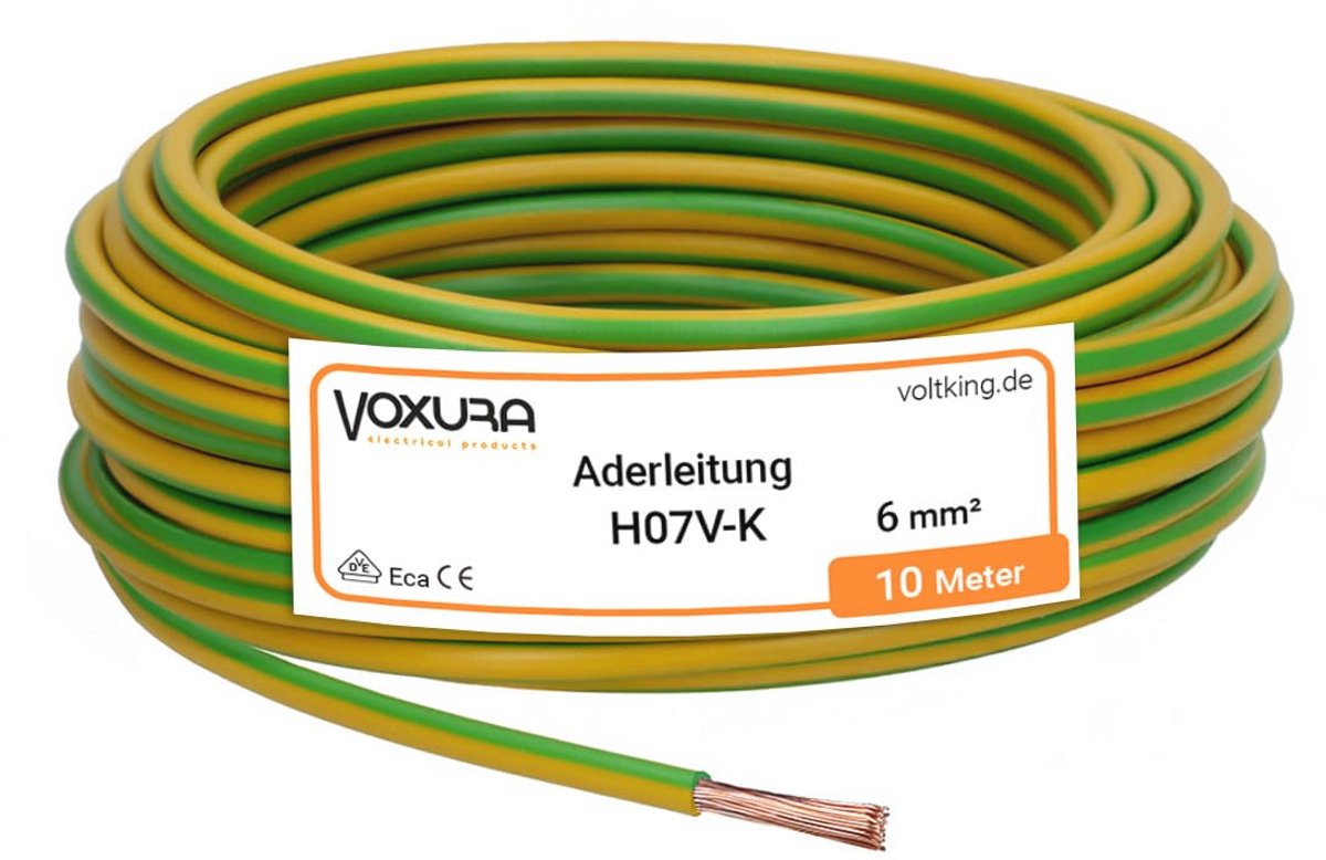 Flexibele Aderleiding 6 mm² Geel-Groen - 10 Meter PVC