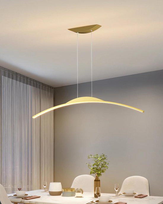 Hanglamp eettafel LED hanglamp moderne binnenverlichting met afstandsbediening dimbare kroonluchter in hoogte verstelbaar 54W keuken slaapkamer eetkamer bar kantoor woonkamer Acryl lamp,Black
