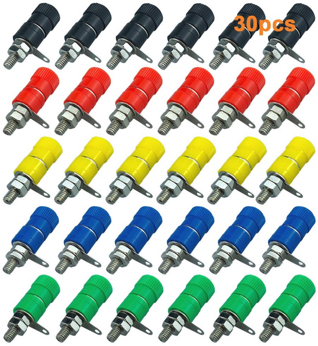 30 Stuks Premium Bananenstekkerbus 4 mm – Kleurvarianten voor Bananenstekkers