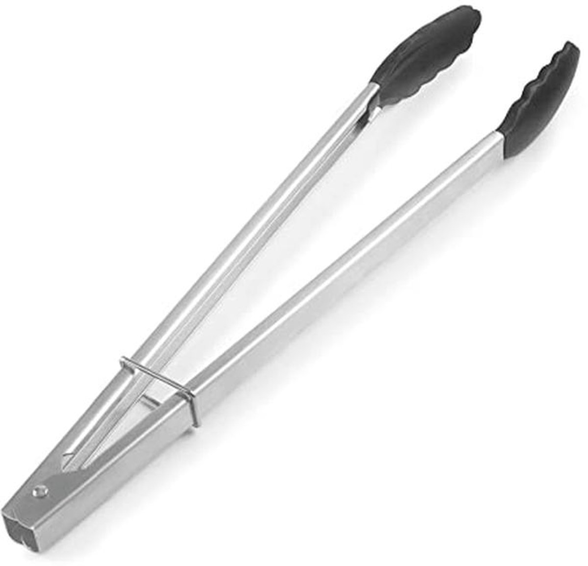 Ergonomische Pincet van Roestvrij Staal en Siliconen - 30 cm - Vaatwasmachinebestendig en Hittebestendig tot 250 °C - Zwart