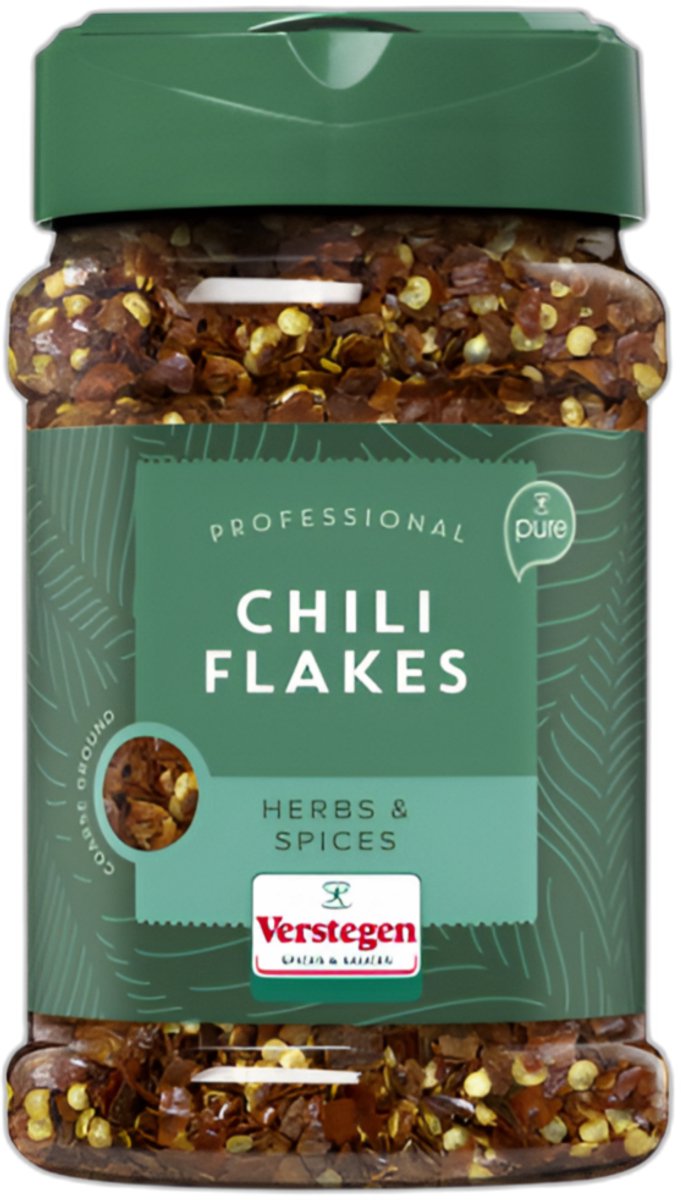 Verstegen - Chili vlokken - Pure - Strooibus small - Kruiden & specerijen - 120g