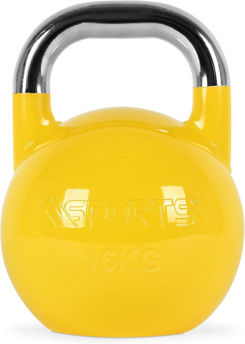 Competition Kettlebell Professionele Kwaliteit 4-36 kg | Inclusief Oefenposter | Studio Fitness Gewicht