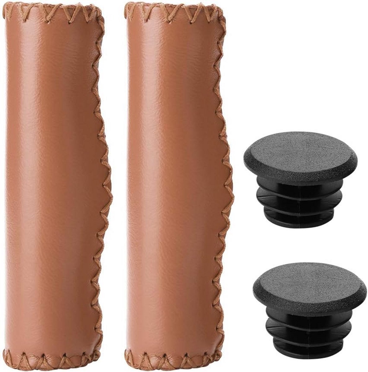 Comfortabele en Duurzame Fietshandvatten van PU-Leder voor Mountainbike en BMX