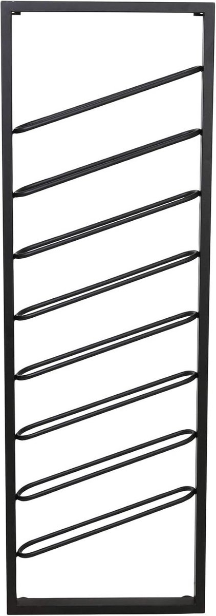 Stijlvolle Wijnrek voor 8 Flessen - Zwart Metalen Rek - Ruimtebesparend Design voor Woonkamer, Keuken en Kelder