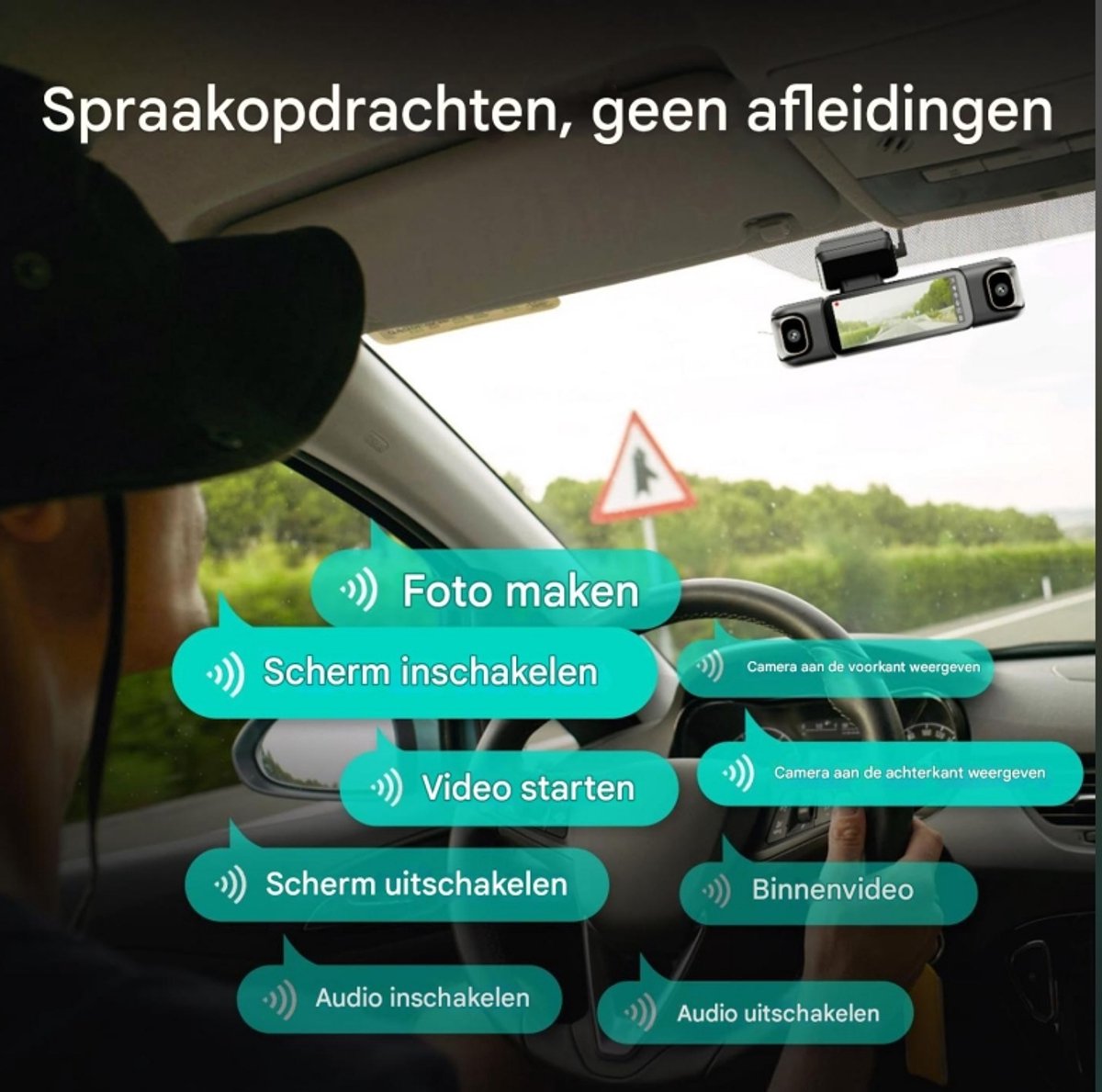 BOTSLAB 4-kanaals dashcam voor auto (voor- en achterkant), 4-kanaals 3K + 3 * 1080P, autodashcam met 128GB SD-kaart, GPS, 5GHz WiFi, 3.18" IPS-scherm, super nachtzicht, WDR, G-sensor, loopopname, parkeermonitor – foto 5
