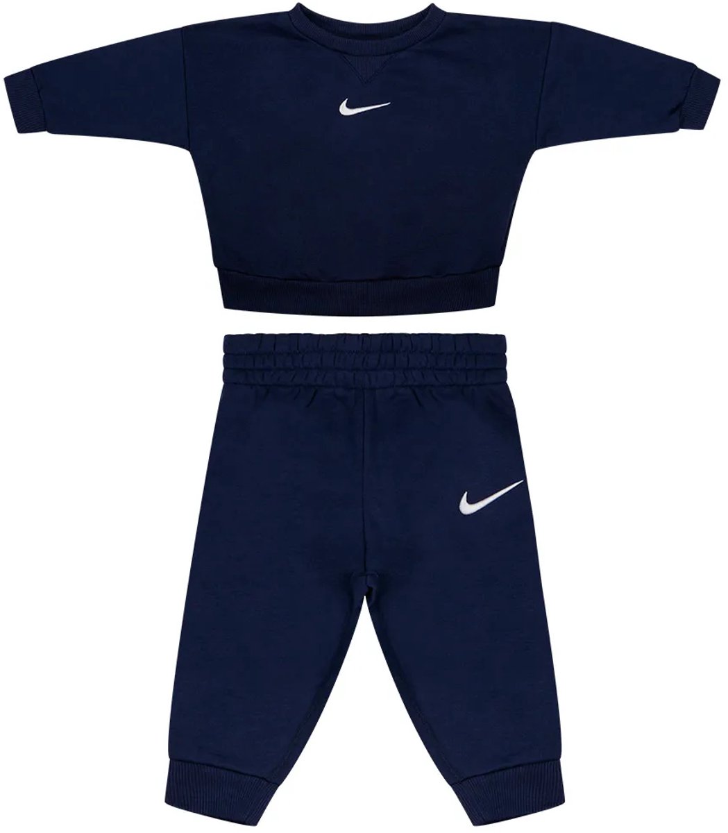 Nike Kids Essential Fleece Crew Set Blauw 6 Months Jongens,Meisjes