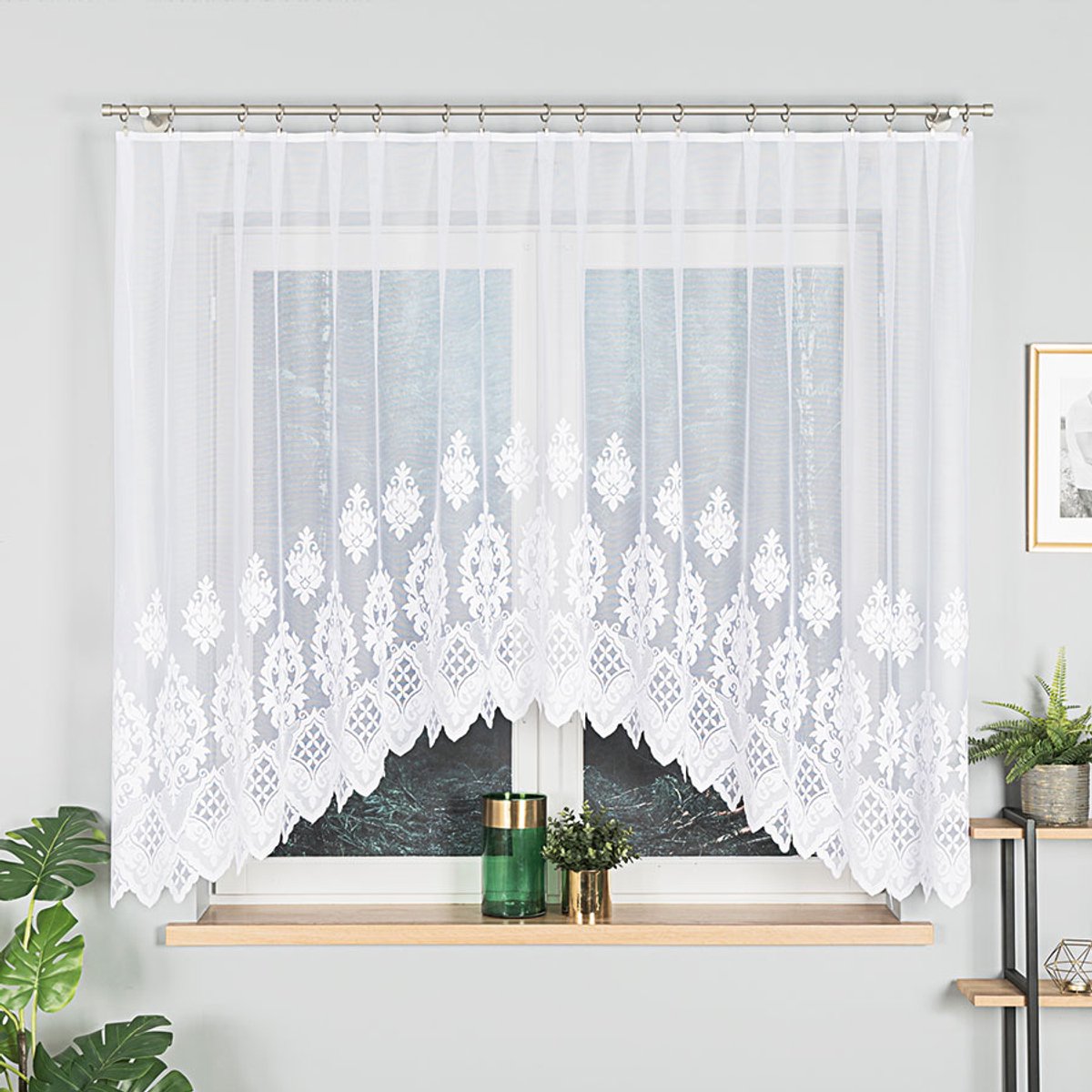 Markizeta Ludmiła Serie - Geknoopte Jacquard Gordijn - 300x160 cm - Kleur Wit