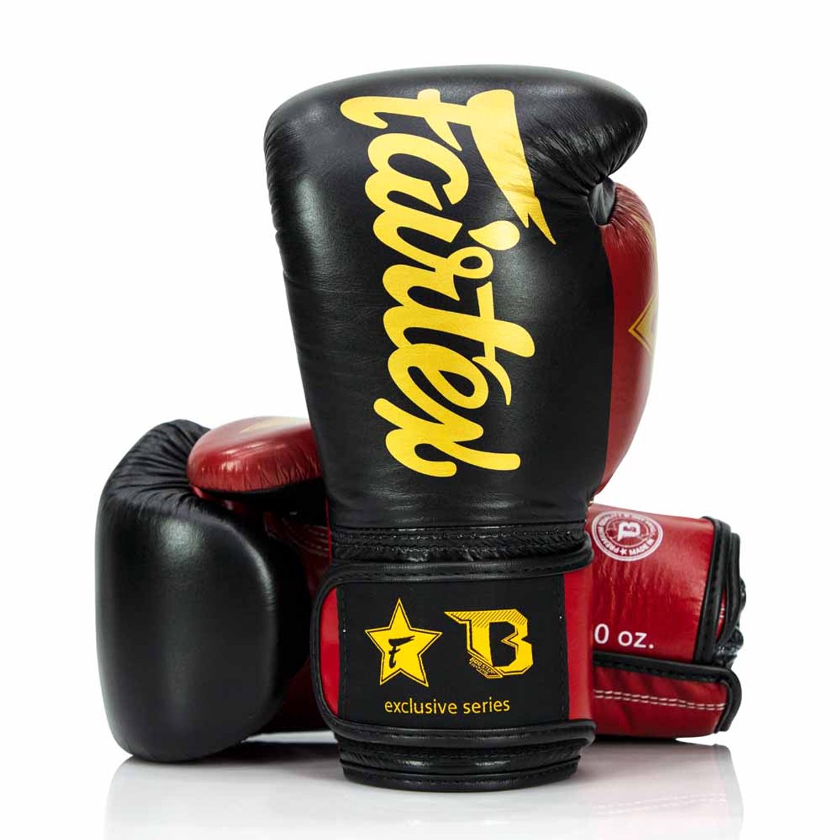 Fairtex x Booster FXB BG V2 Black / Red / Gold - Leren bokshandschoenen - 14 oz