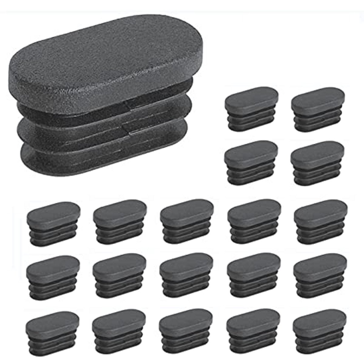 Ovale Stoelpootdoppen - Voetkappen voor Tuinstoelen, Meubelbeschermers, Antislip Pads, Kunststof, 20 Stuks (15 x 30 mm)