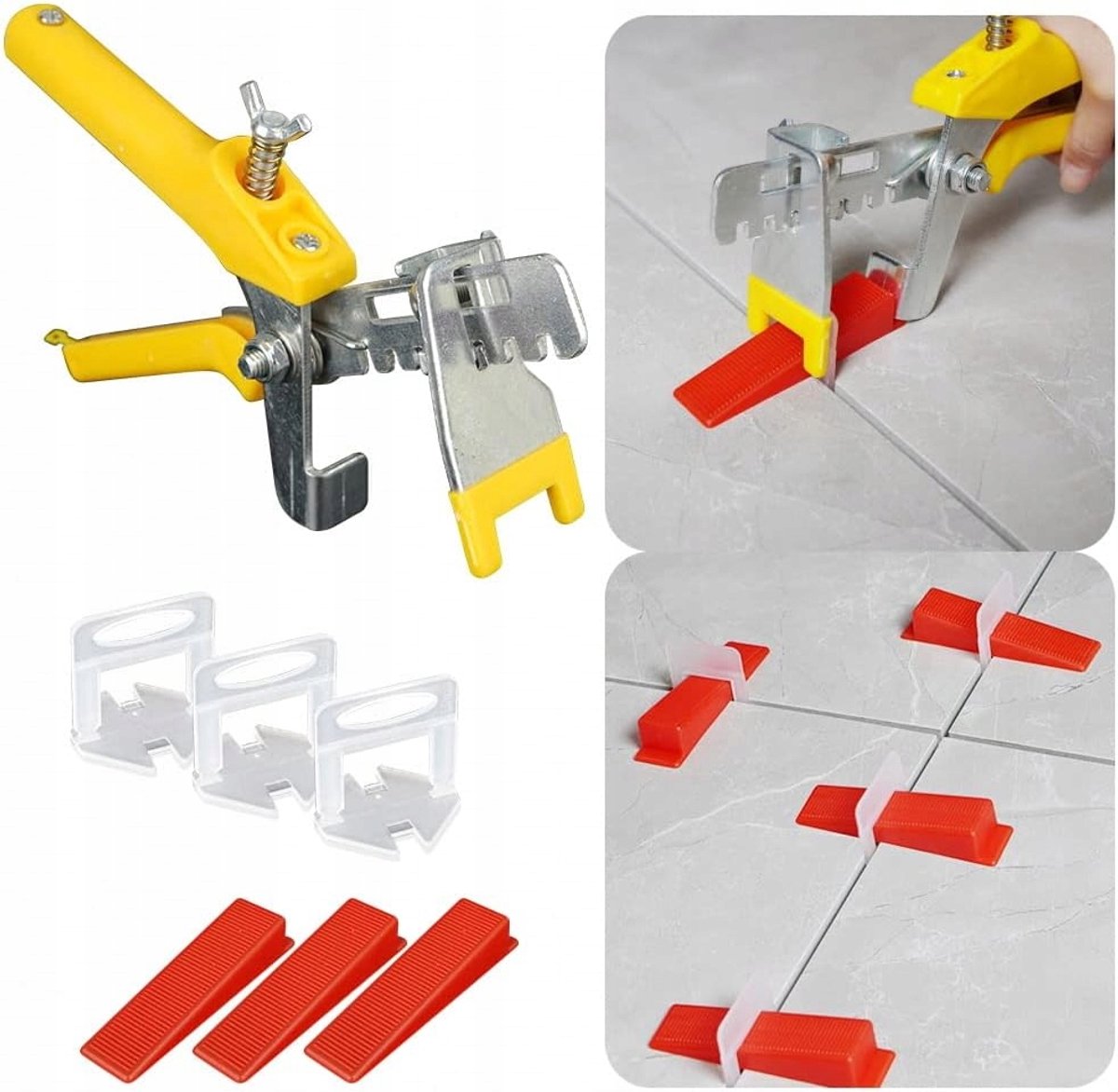 Groot Tegel Levelling Systeem: 500 Clips, 100 Wiggen & Tang
