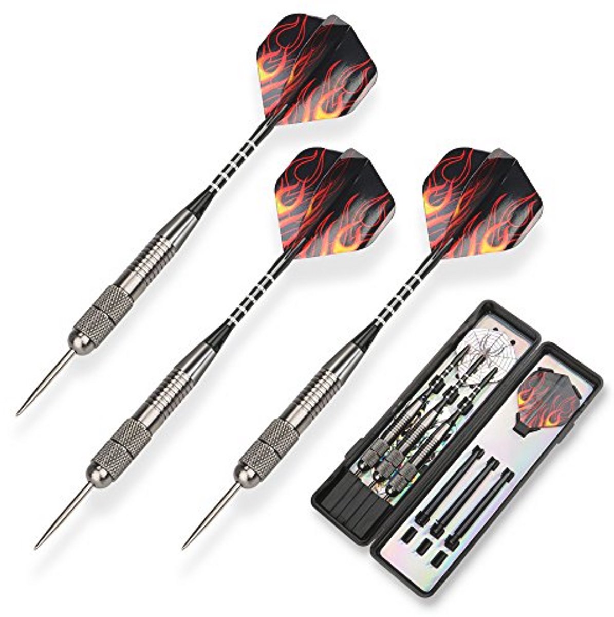 Set van 3 Professionele Dartpijlen met Stalen Tip, 26 Gram, Aluminium Schachten en Vleugels