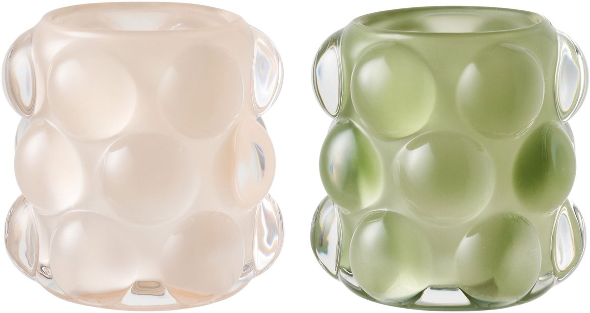 House Nordic Yva kandelaar set van 2 beige, groen.