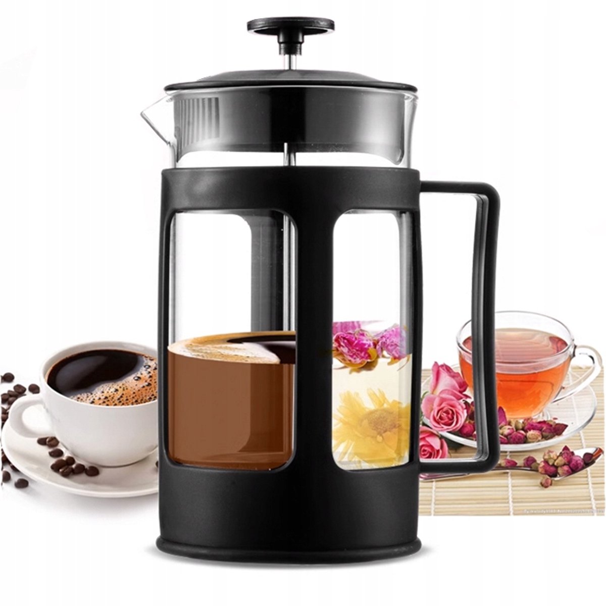 Glazen Koffie- en Theepot 1L - Ideaal voor 3-4 personen