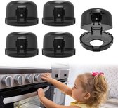 2 Stuks Kachel Knop Covers, Gasfornuis Knop Covers voor Kind Veiligheid Transparant Ontwerp Keuken Veiligheid Guards(Hei Yao