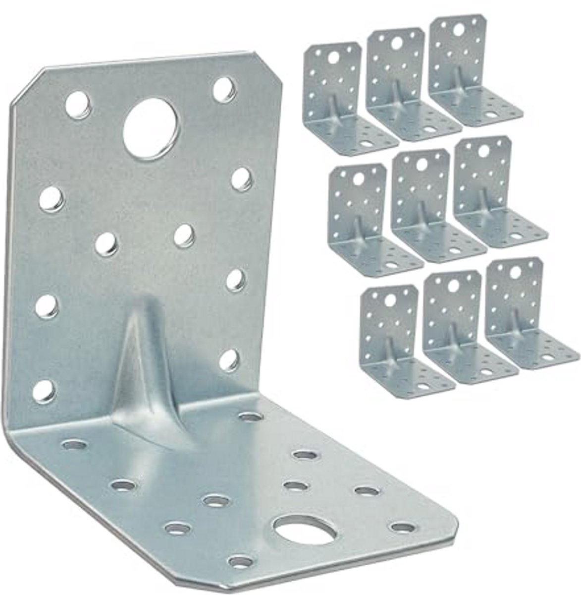Hoekbeugels Heavy Duty 10 Stuks 70 x 70 x 55 mm - Versterkte Hoekconnectoren voor Houten Constructies