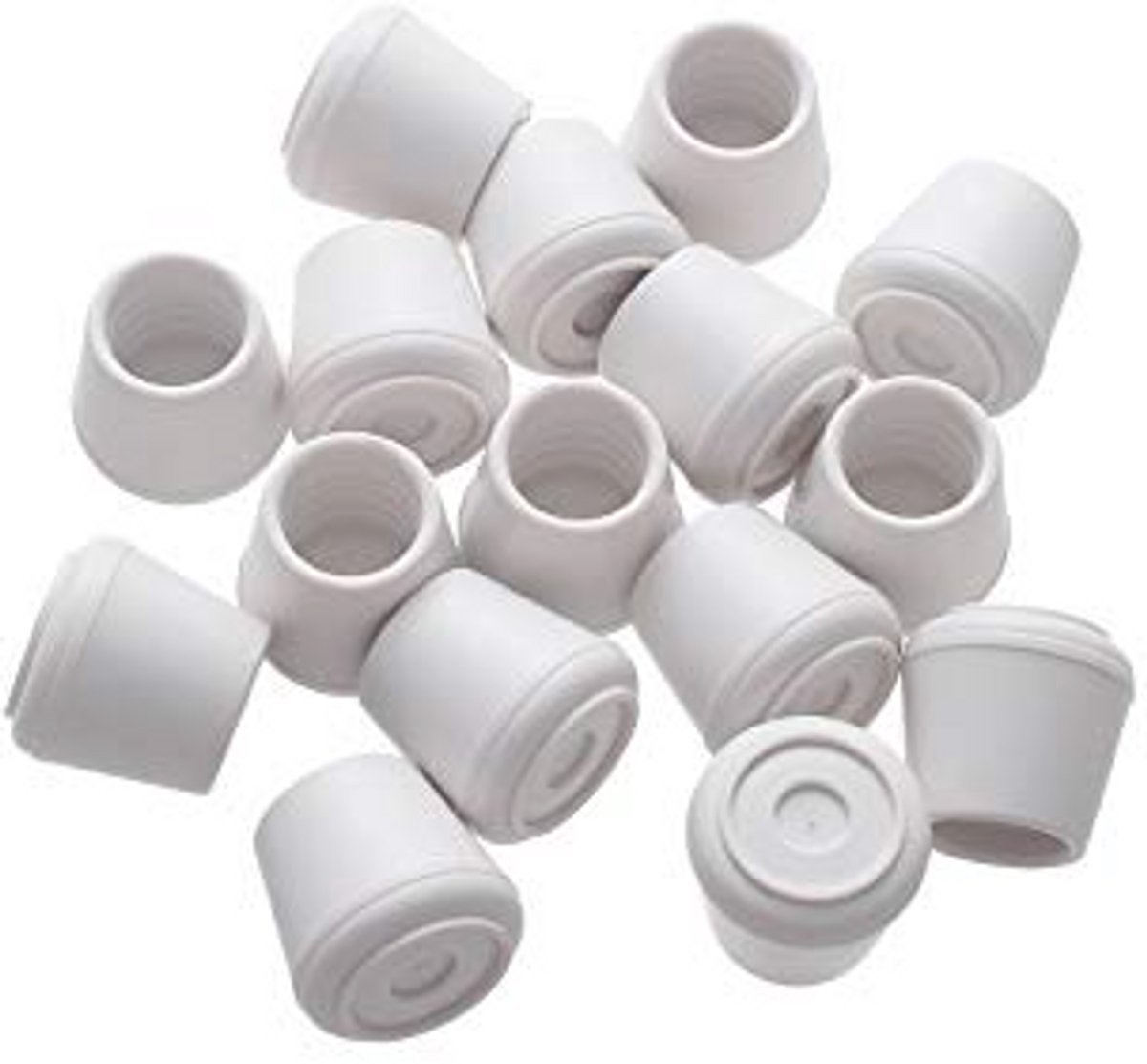 Antislip Rubber Stoel Been Tips Caps - Vloerbeschermers Rond Wit, 16 Pack