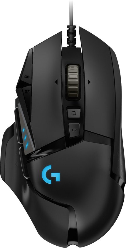 Logitech G502 HERO - Bedrade Gaming Muis - 25.600 DPI - Rechtshandig - Zwart