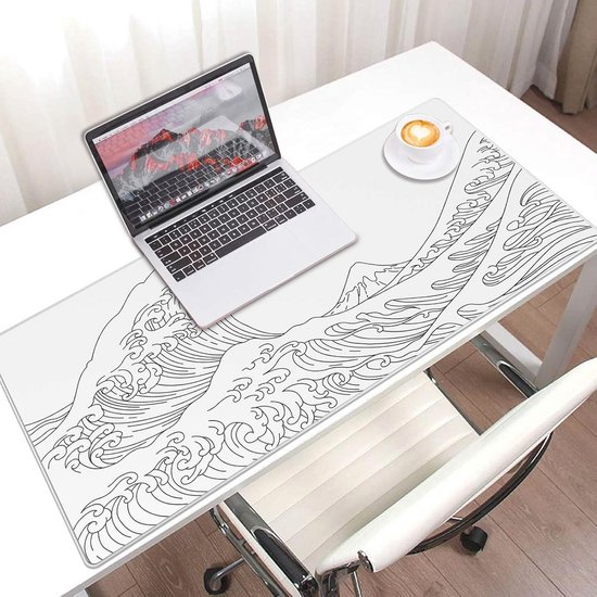Grote gaming muismat 900 x 400 mm met antislip basis en gestikte randen — afbeelding 2