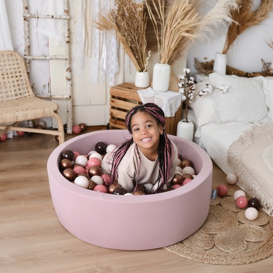 KiddyMoon Ballenbak ballen 200 stuks 7cm - Kinderballen BPA-vrij - Speelballen voor ballenbad - Bruin Koperrood Pastelbeige Zalmkleurig van KiddyMoon — afbeelding 3