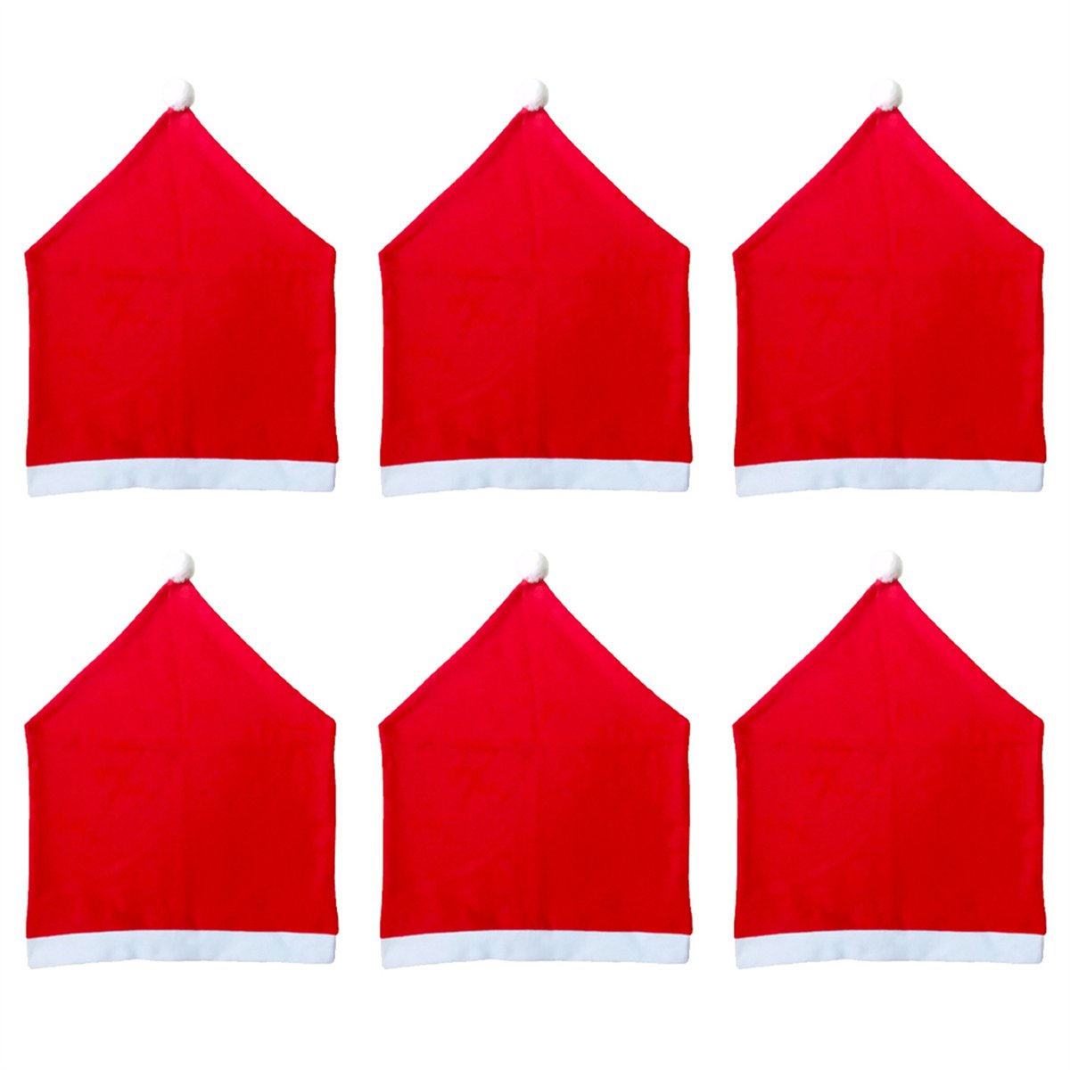 QTTVBTNA - Stoelhoes - Kerst Stoelhoezen - Decoratieve Kerstversiering - Eettafel Decoratie - Duurzaam - Eenvoudig aan te Brengen - Rood - 65x50cm - 6 Stuks
