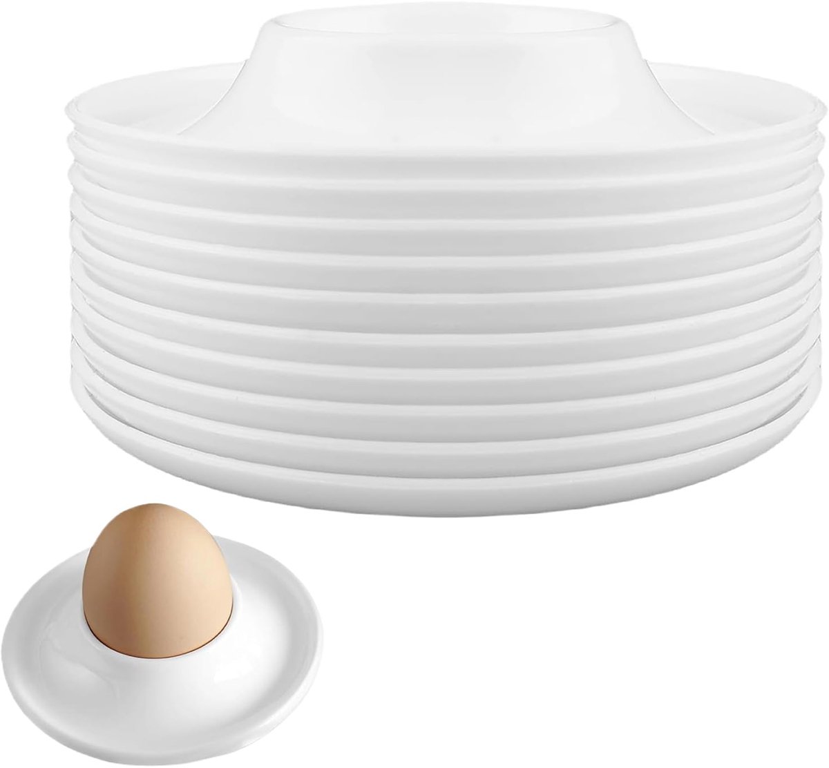 Unyqoos® Set van 10 stapelbare onbreekbare eierdopjes voor elke keuken en camping