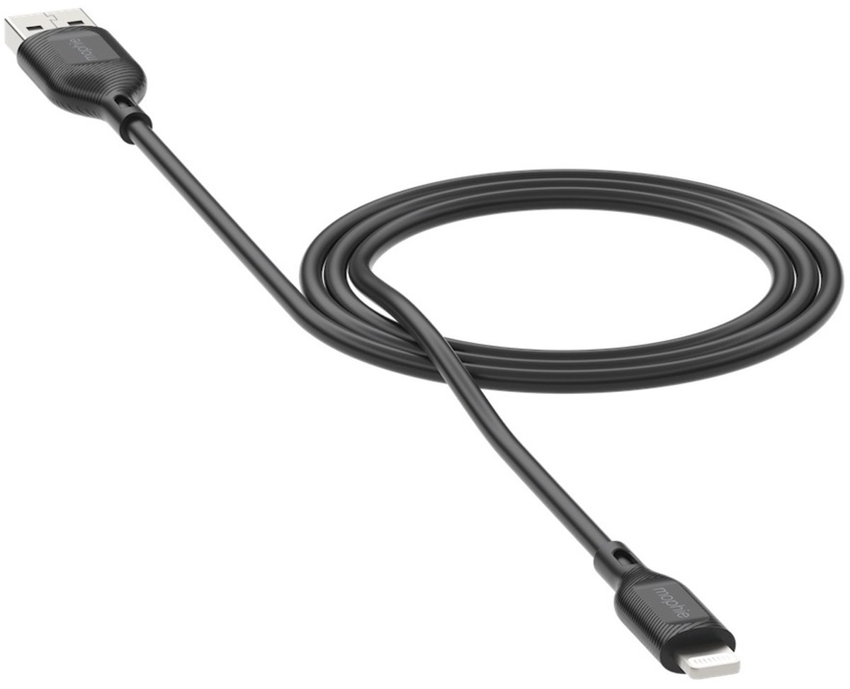 Mophie Essentials USB-A naar Lightning Kabel 12W 3 Meter Zwart