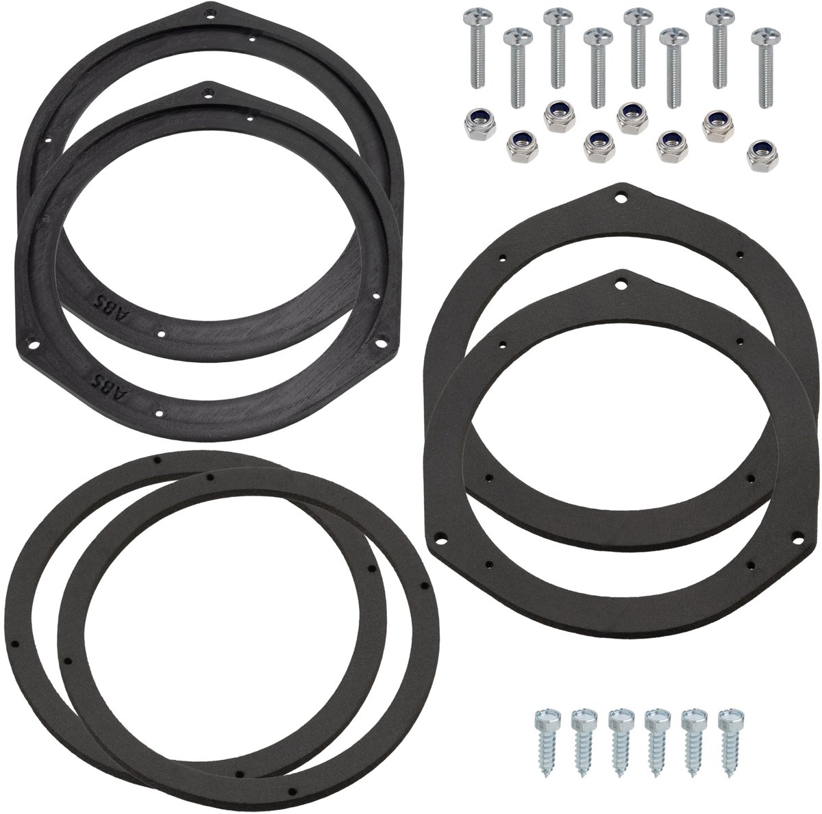 Set van 2 adapters/luidsprekersteunen Ø165 mm | voor/achterdeur | compatibel met Fiat 500 Panda Punto Grande Ducato Opel Astra Peugeot Boxer Dacia Dokker Lodgy Sandero