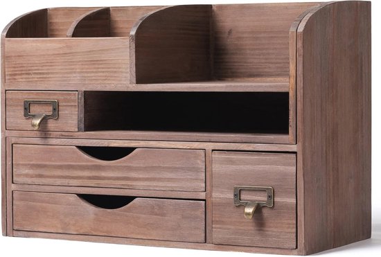 KINGFOM Büro Schreibtisch Organizer Mit 5 Fächern & Schubladen