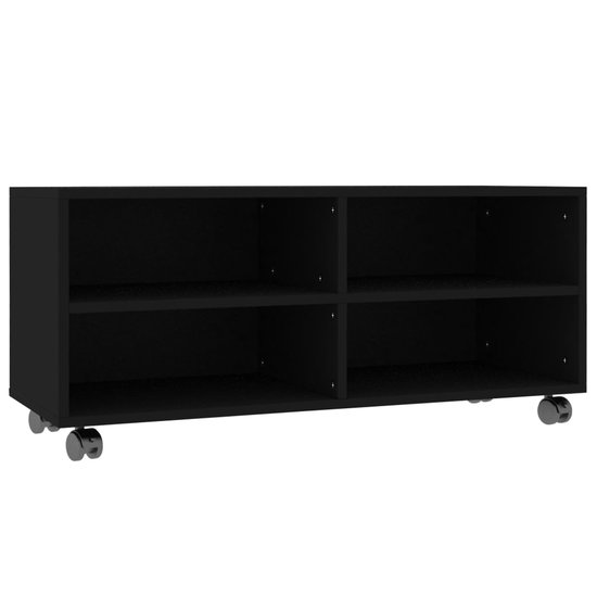 Banc TV avec roulettes 90x35x35 cm aggloméré noir