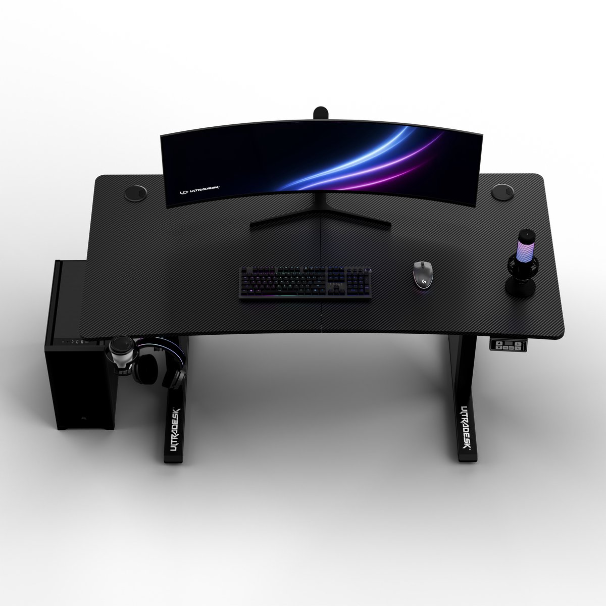 Ultradesk LEVEL V2 – Bureau voor Gaming, Home Office & Kantoor – Zwart – Elektrisch verstelbaar – Incl. Accessoires thumbnail 6