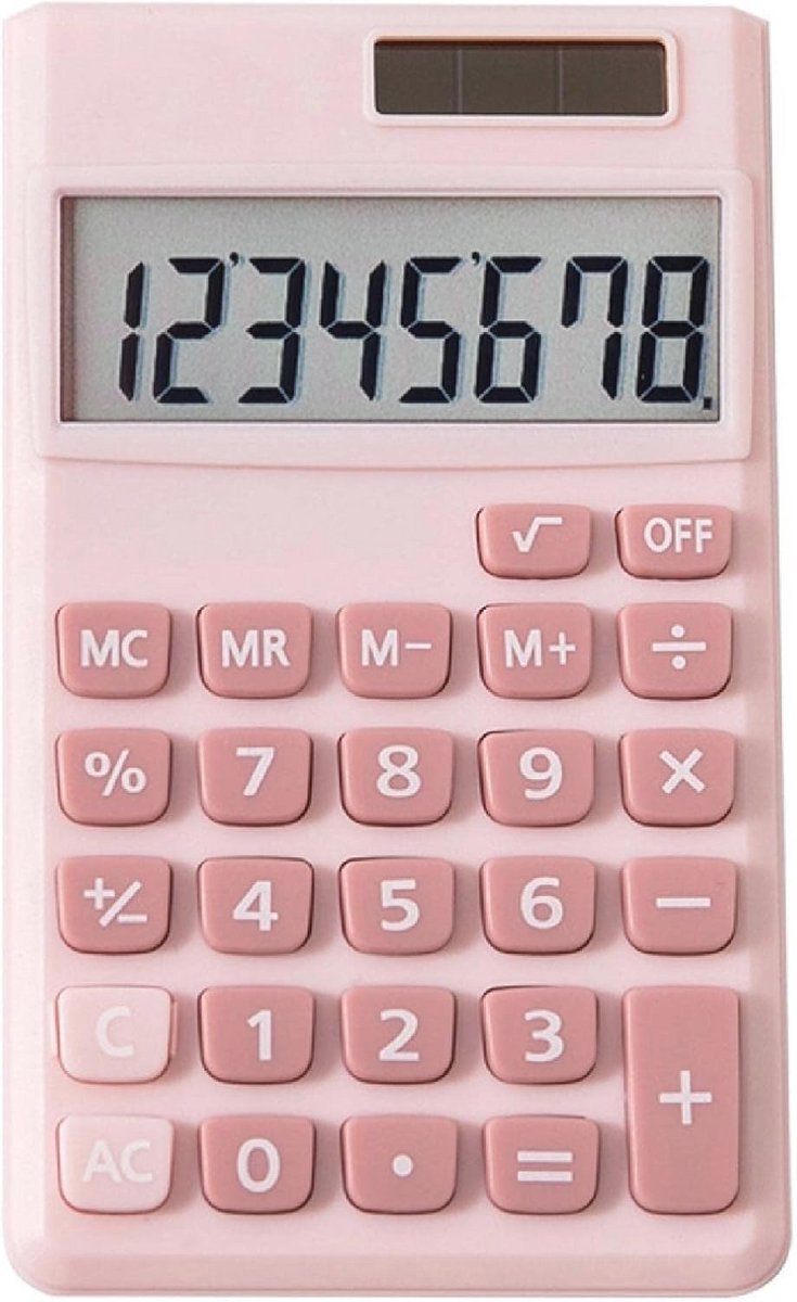 Compacte Zonnebatterij Rekenmachine - 8-cijferige Calculator voor Desktop en School