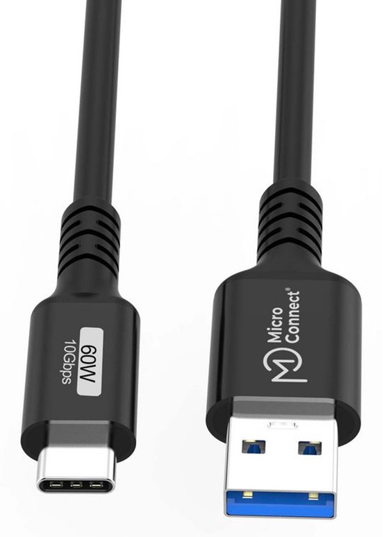 Câble USB Microconnect USB3.2CC01.5 USB 3.2 Gen 2 (3.1 Gen 2) 0 m USB A USB C Zwart