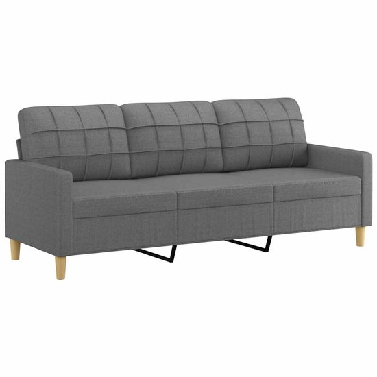 vidaXL Canapé 3 places 180 cm Tissu gris foncé